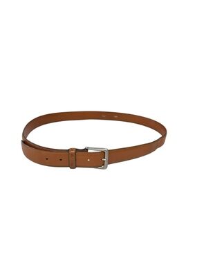 Valextra Tan Leather Men's Belt with Silver Buckle